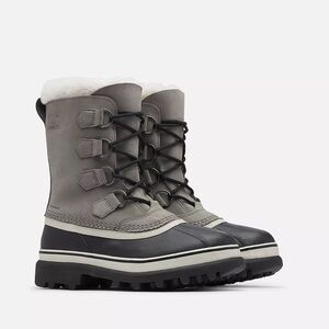 SOREL Womens Caribou WP Durable Waterproof Winter Grey Stone Boot Size 7 EU 38
